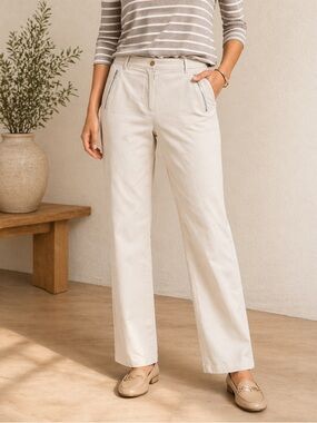 Vintage Northern Reflections Straight Leg Chino - Cream - Zip Pocket -  Size 12